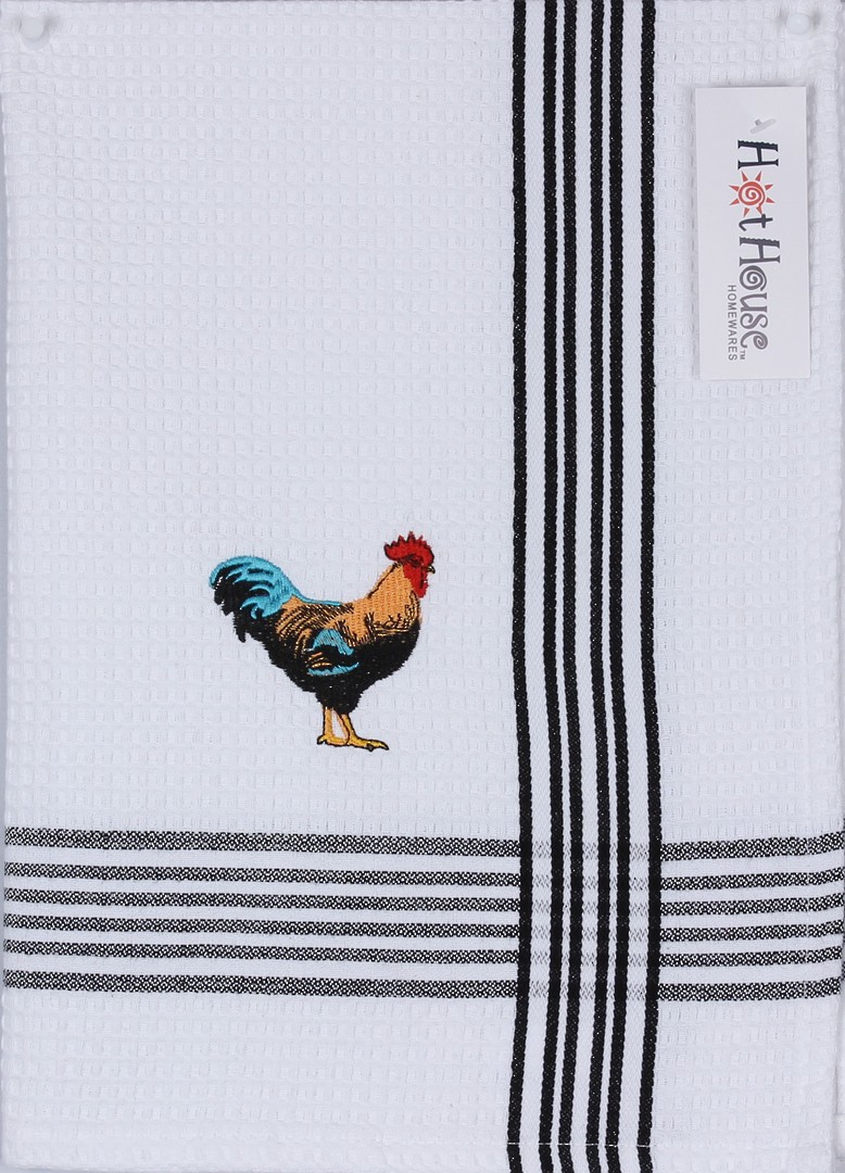 Rooster embroidered tea towel. Code: TT-ROO image 0